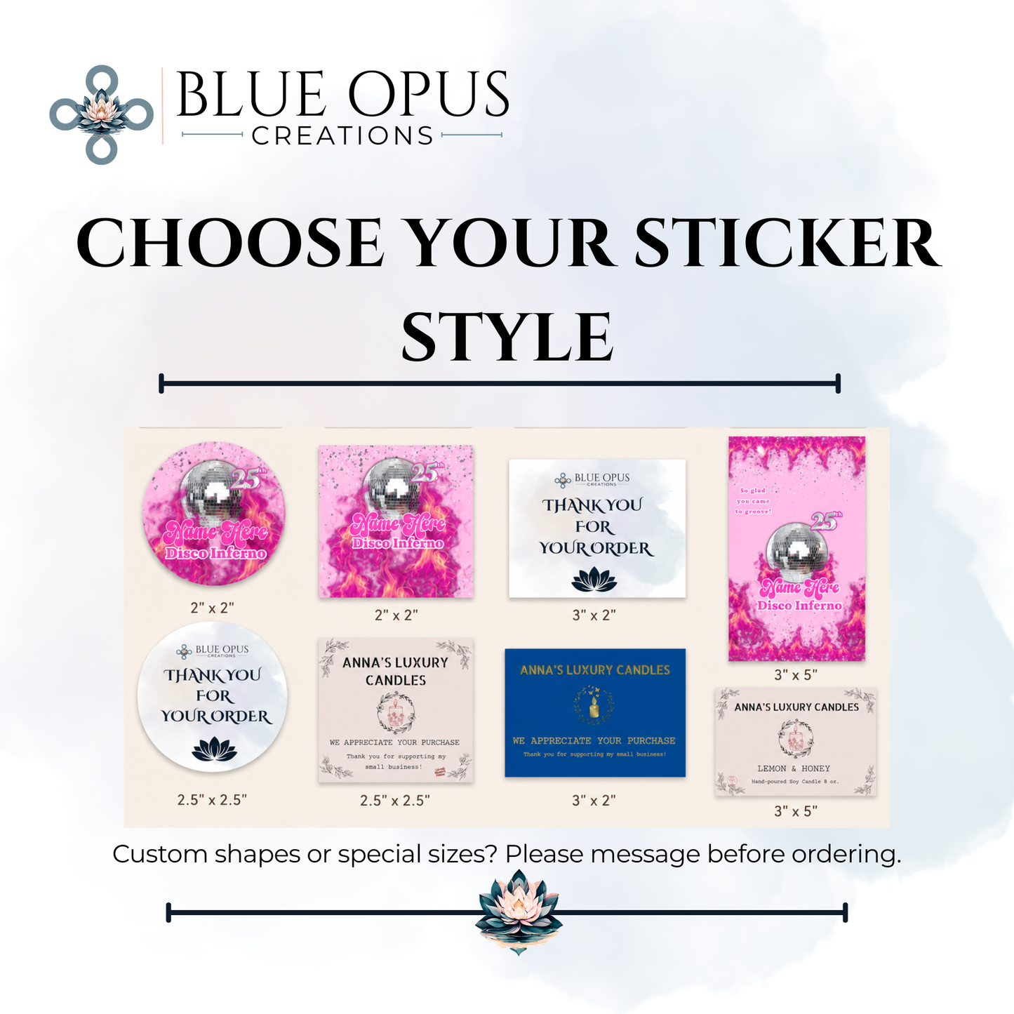 Semi-Custom Printed Sticker Labels