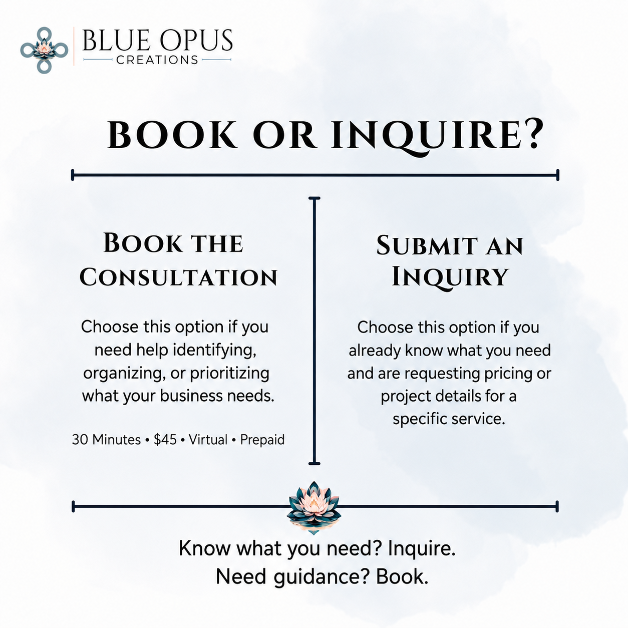 Business Branding & Services Consultation 30 minutes | $45 | Virtual