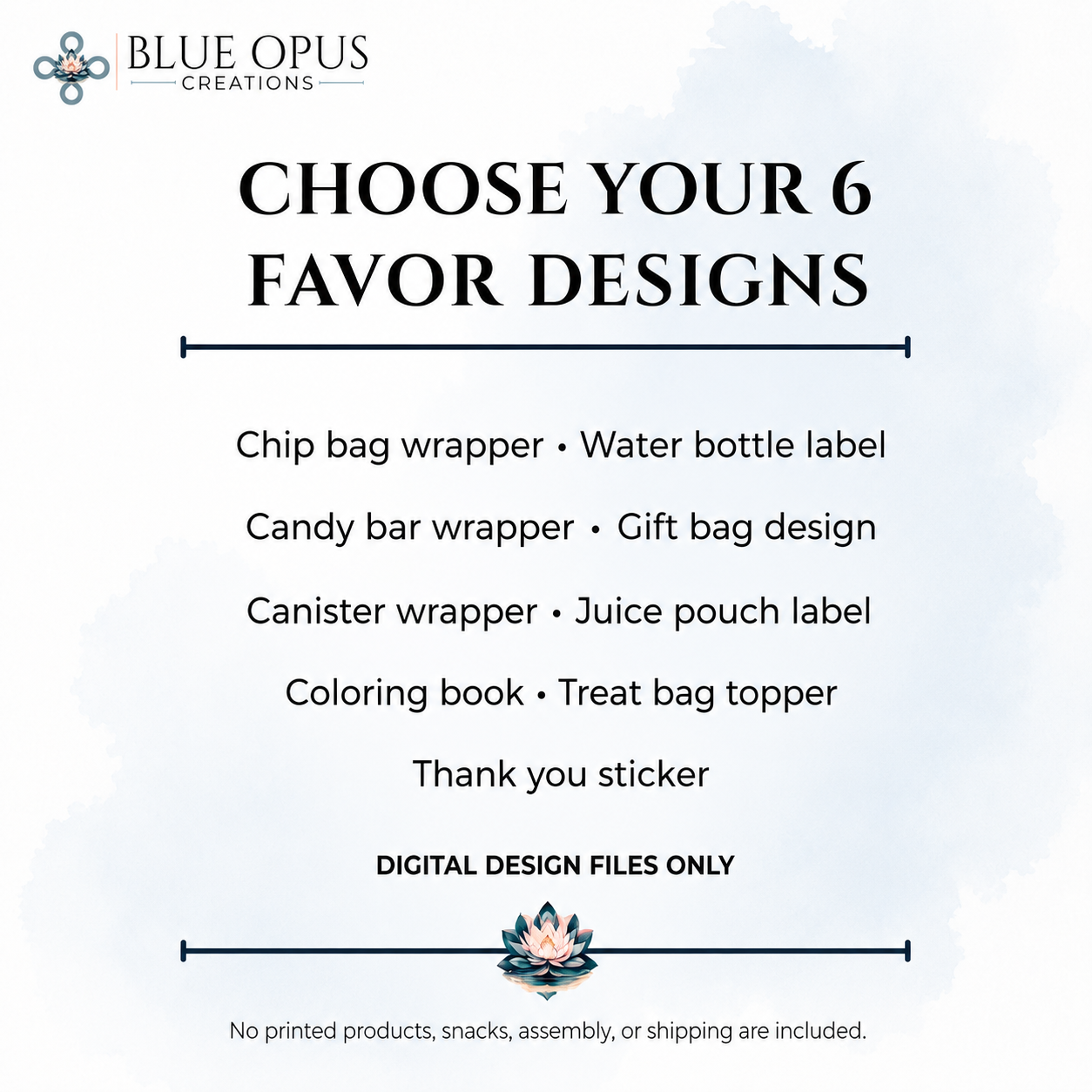 Semi-Custom Event Favor Design Set