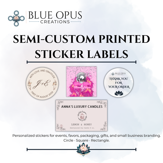 Semi-Custom Printed Sticker Labels