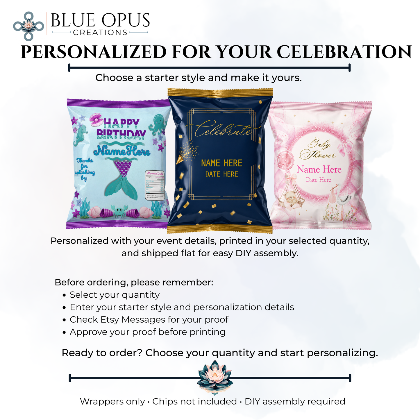 Semi-Custom Printed Chip Bag Wrappers