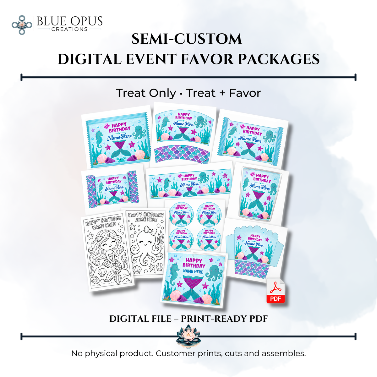 Semi-Custom Digital Event Favor Packages