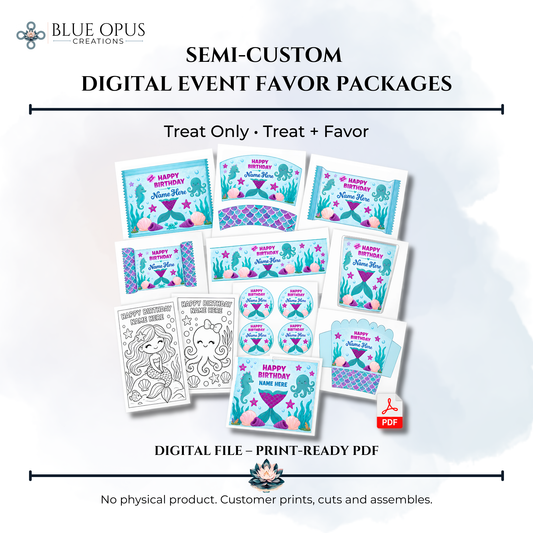 Semi-Custom Digital Event Favor Packages