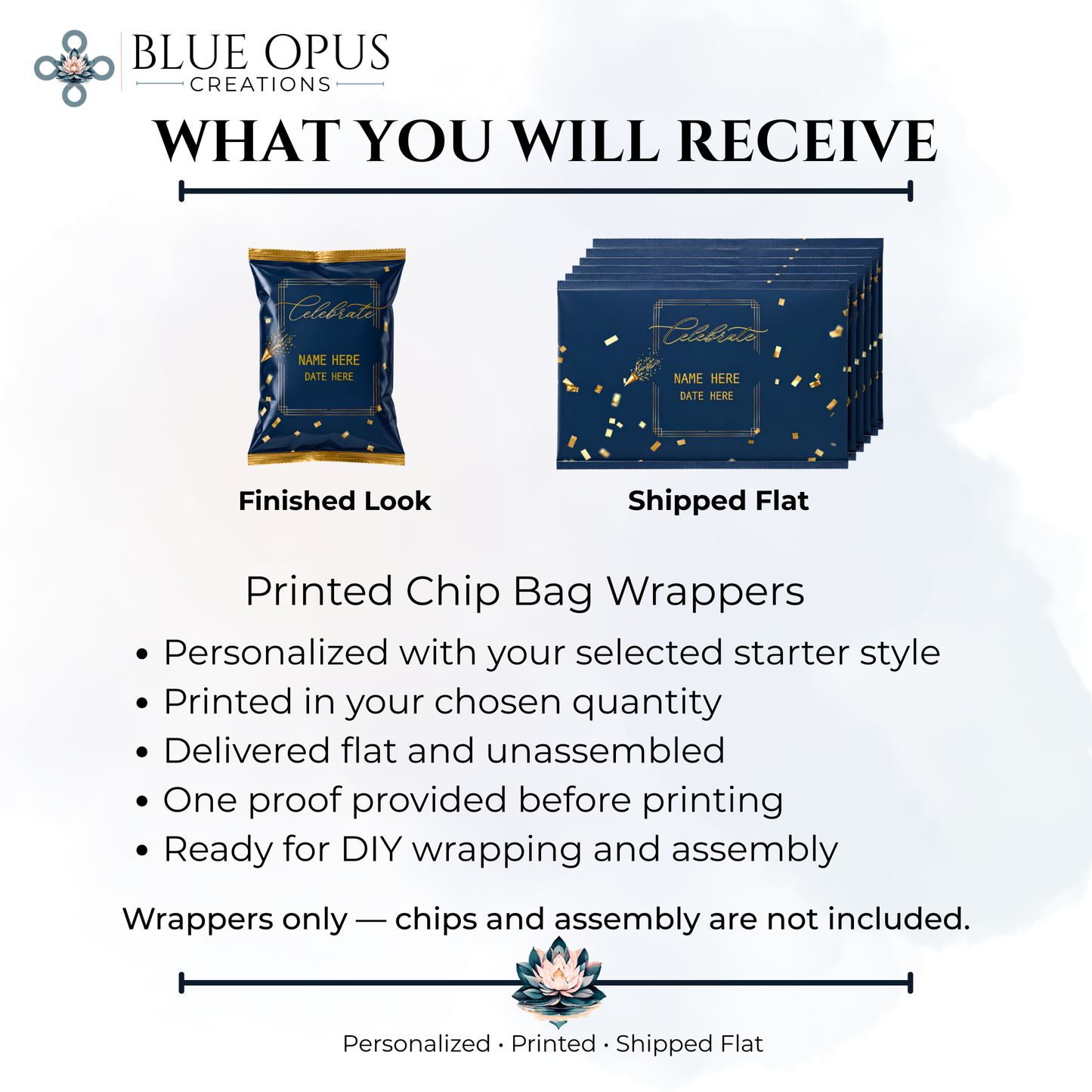 Semi-Custom Printed Chip Bag Wrappers